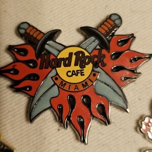 Hard Rock Cafe Miami Pin with Red and Black Flames